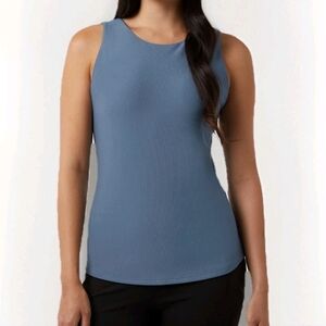 NWT 32 Degrees Cool Women's Tank with Built in Removable Bra Blue XS M L